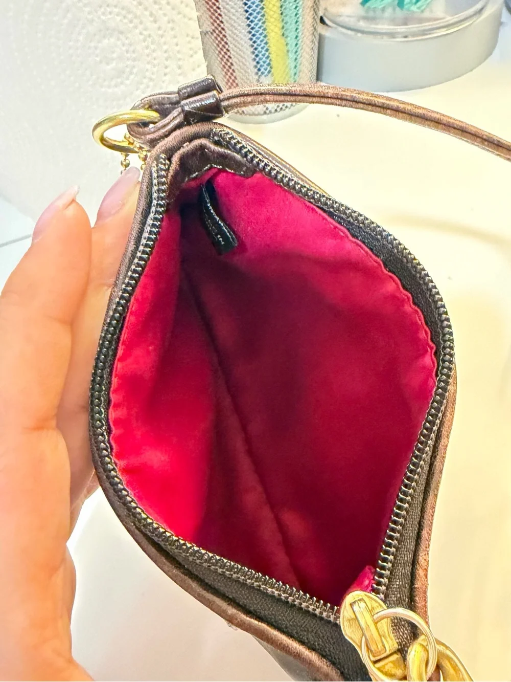 🤎 Vintage Coach Leather Wristlet